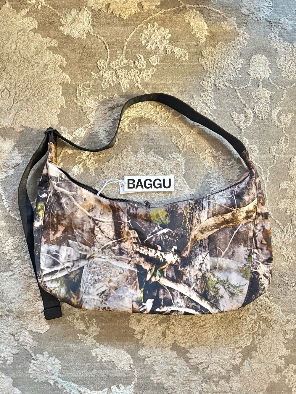 BAGGU Large Nylon Crescent Bag - Photo Forest